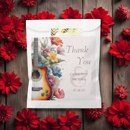 Bolsa De Papel Guitarra Flor Silvestre Ampersand Musical Boda