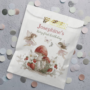 Bolsa De Papel hada caprichosa de jardín niña de primer cumpleaño