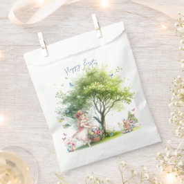 Bolsa De Papel Hada de Pascua de primavera en acuarela