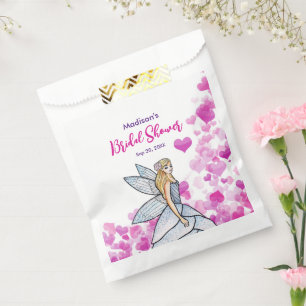 Bolsa De Papel Hada Princesa Lluvia de Boda Corazones Rosados Mod