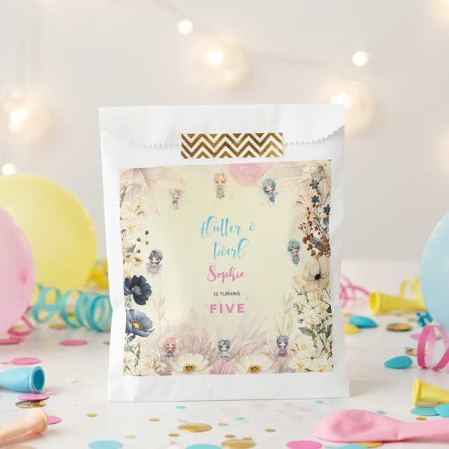 Bolsa De Papel Hadas de huerto acuarela cumpleaños (Subido por el creador)