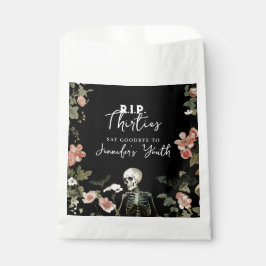 Bolsa De Papel Halloween 40 cumpleaños Fiesta de esqueleto floral