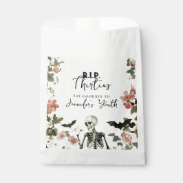 Bolsa De Papel Halloween 40 cumpleaños Fiesta de esqueleto floral