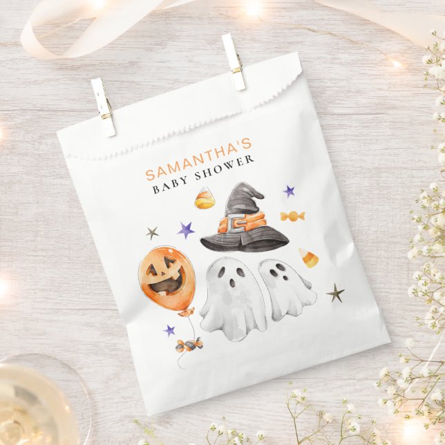 Bolsa De Papel Halloween Baby Shower Gracias (Cortado)