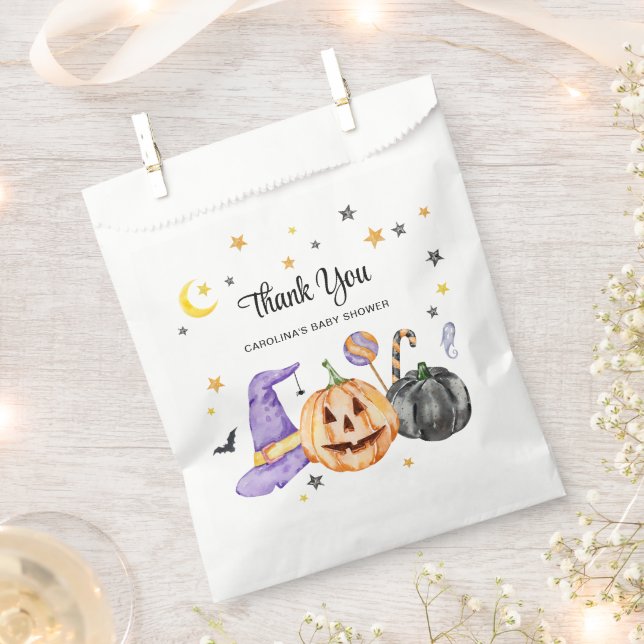 Bolsa De Papel Halloween Baby Shower Gracias (Cortado)