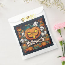 Halloween-Banner mit Kürbissen und Geistern - 