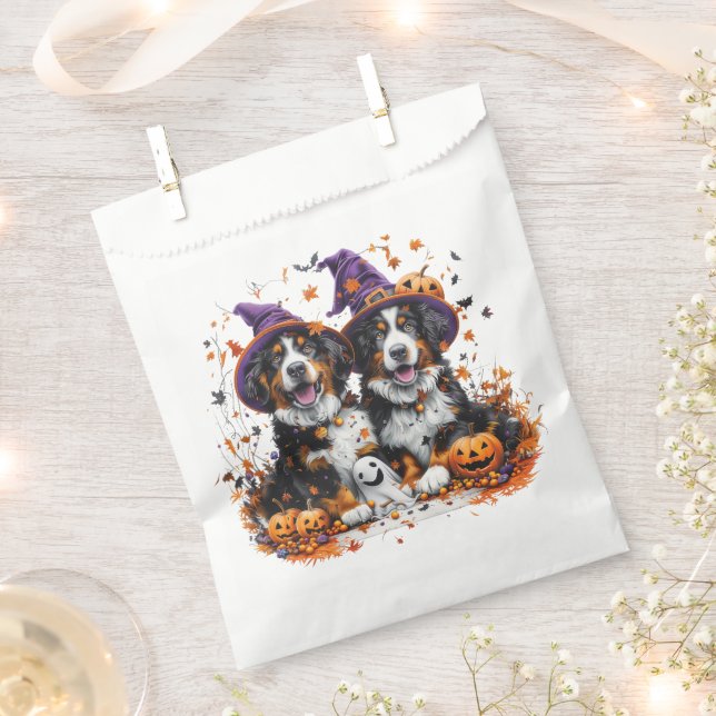 Bolsa De Papel Halloween Bernese Mountain Dogs Witch Ghost (Cortado)