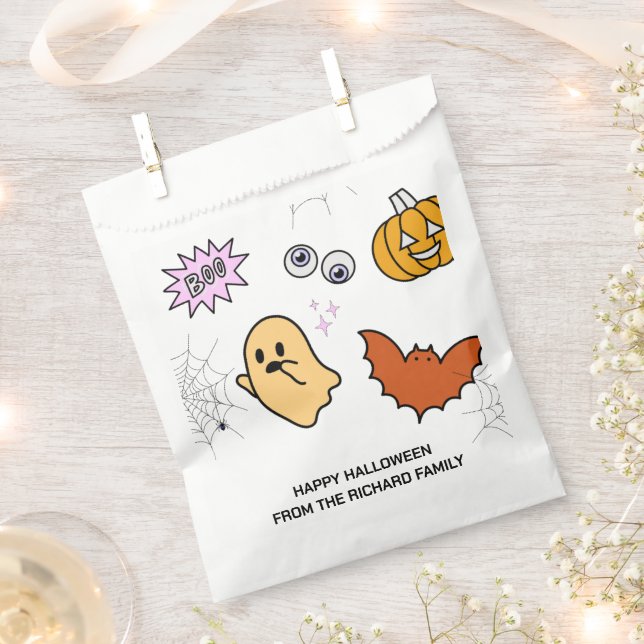 Bolsa De Papel Halloween Boo | Moderno Candy Elegante (Cortado)