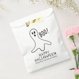 Bolsa De Papel Halloween boo personalizado fantasma negro y blanc