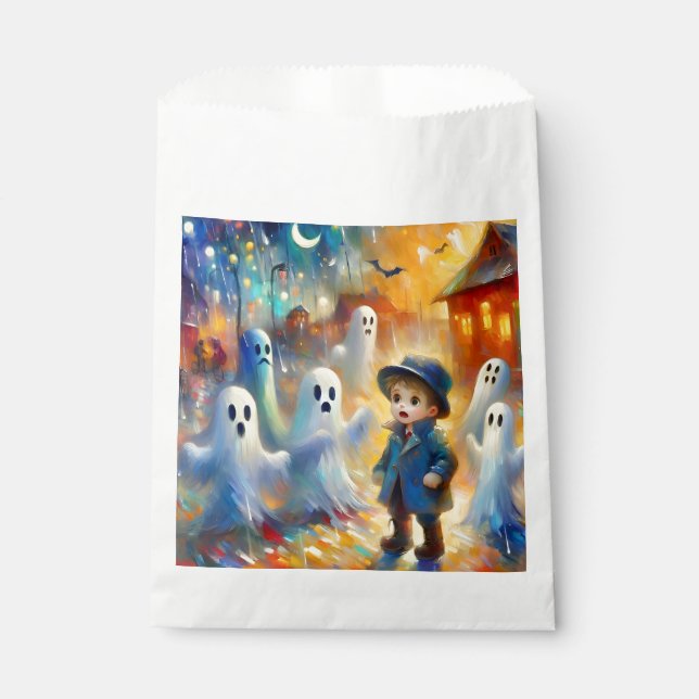 Bolsa De Papel HALLOWEEN ~ Boy and Ghosts ~ (Anverso)