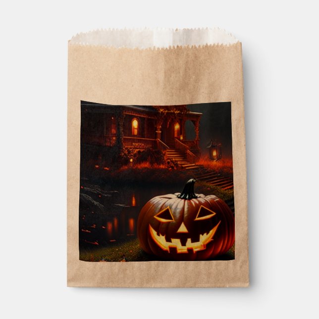 Bolsa De Papel Halloween/Calabaza/Caída (Anverso)