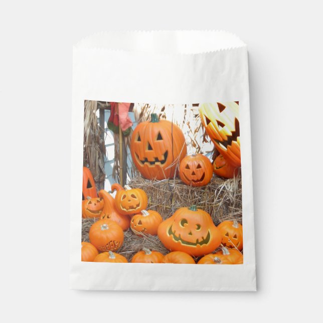 Bolsa De Papel Halloween calabazas de calabazas de naranja de lin (Anverso)