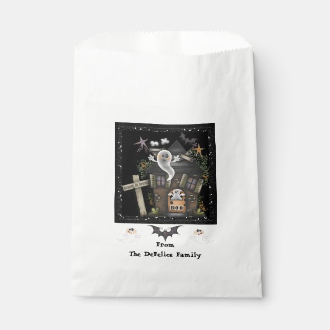 Bolsa De Papel Halloween - Casa de fantasmas encantada (2) (Anverso)