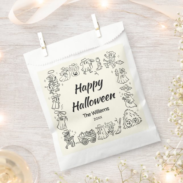 Bolsa De Papel Halloween con dibujos de garras de mano (Cortado)