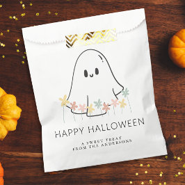 Bolsa De Papel Halloween con floral fantasma