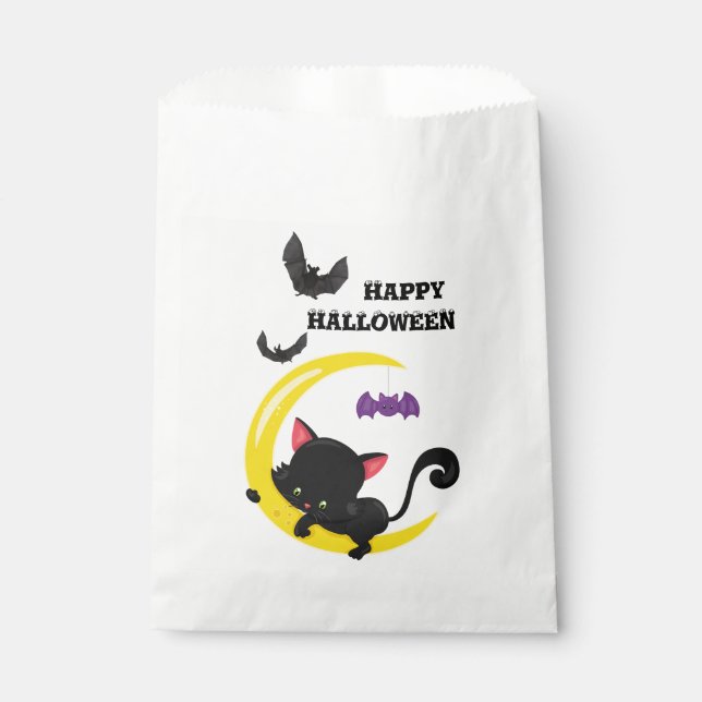 Bolsa De Papel Halloween con gatitos y gatos (Anverso)