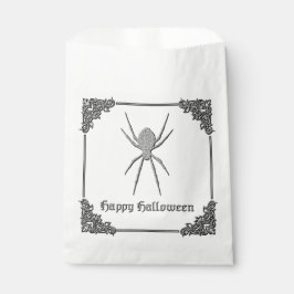Bolsa De Papel Halloween de araña plateada