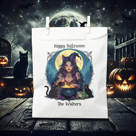 Bolsa De Papel Halloween de Brujas y Cauldrones Personalizados