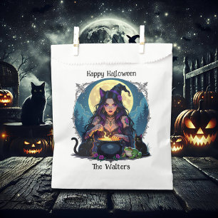 Bolsa De Papel Halloween de Brujas y Cauldrones Personalizados