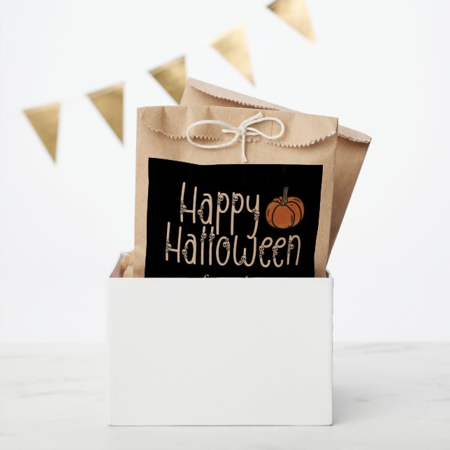 Bolsa De Papel Halloween de cráneo festivo personalizado (Fiesta)