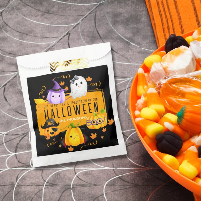 Bolsa De Papel Halloween de diversión cutáneo negro Spooktacular (Subido por el creador)