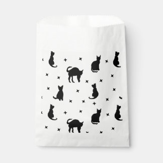 Bolsa De Papel Halloween de gatos negros y estrellas