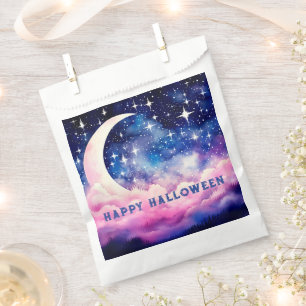 Bolsa De Papel Halloween de la luna del cielo verde de la noche