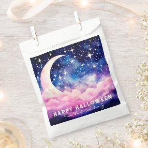 Bolsa De Papel Halloween de la luna del cielo verde de la noche