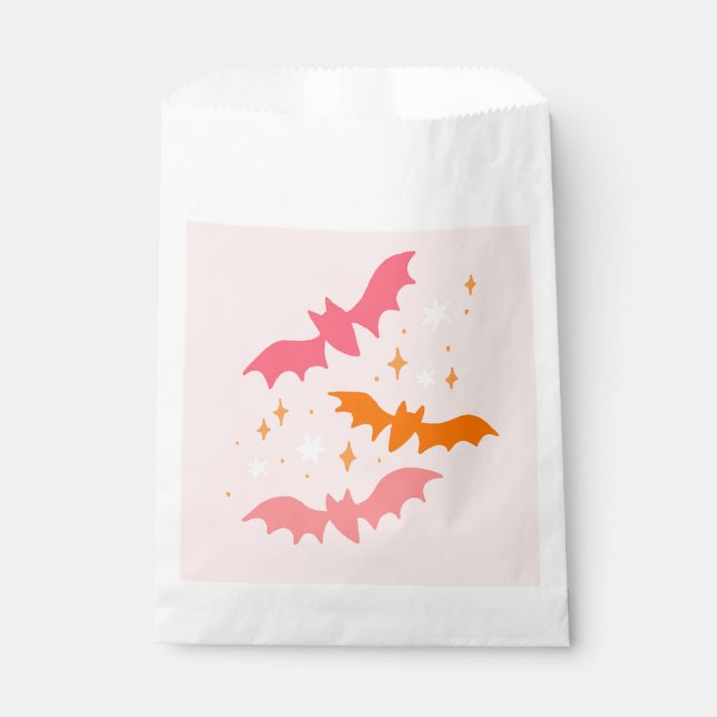 Bolsa De Papel Halloween de los Bats Rosados (Anverso)
