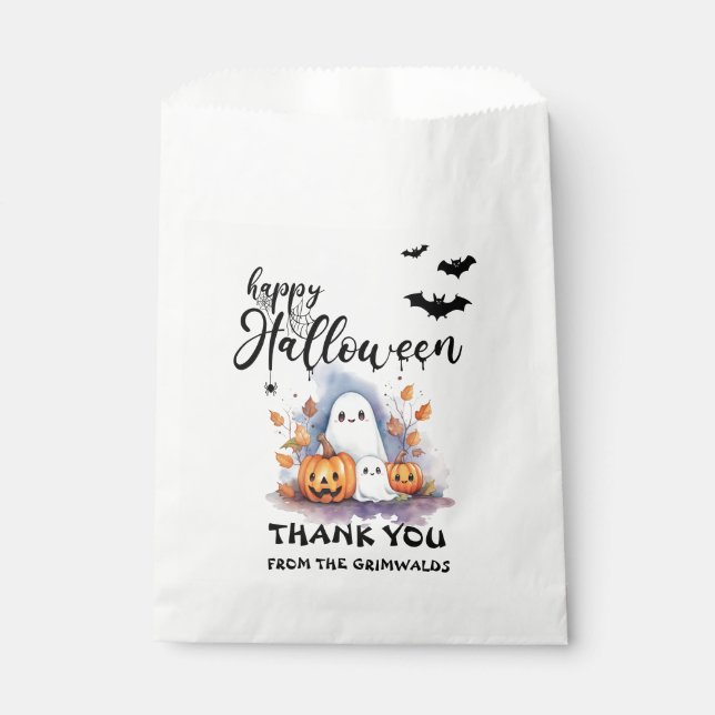 Bolsa De Papel Halloween de Personalizable encantador (Anverso)