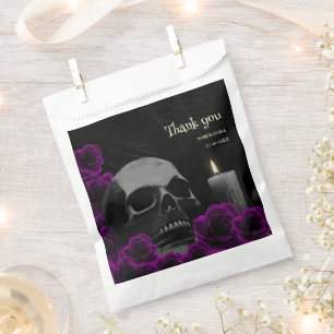 Bolsa De Papel Halloween de Rosas de cráneo gótico espumoso negro