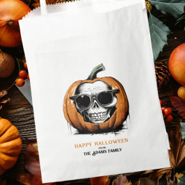 Bolsa De Papel Halloween del cráneo deslumbrante de Jack O' Lante