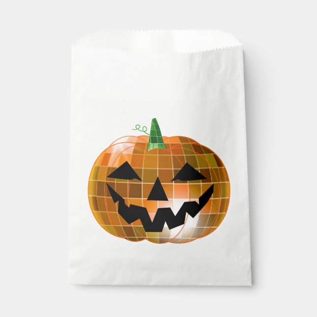 Bolsa De Papel halloween disco disco espejo bola calabaza (Anverso)