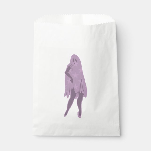Bolsa De Papel halloween enarbolar a las estrellas púrpuras fanta (Anverso)