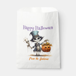 Bolsa De Papel Halloween feliz personalizado | SKELETON Y TODO EL