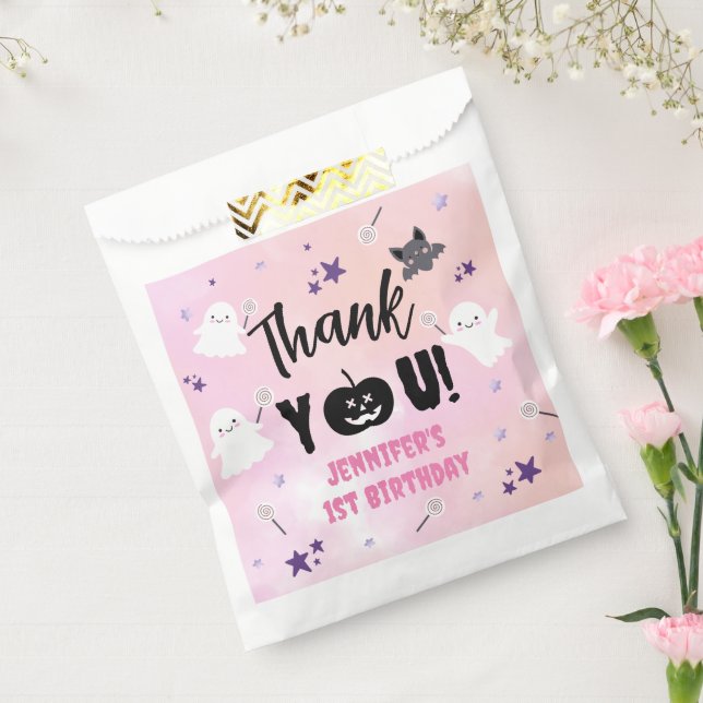 Bolsa De Papel Halloween Fiesta de cumpleaños  Chica rosado Cute  (Sellado)