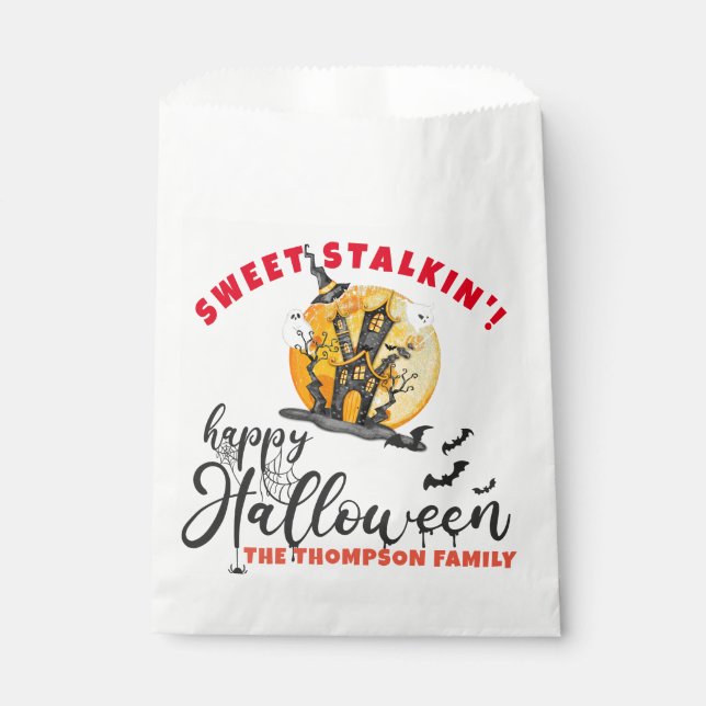 Bolsa De Papel Halloween Ghost Sweet Stalking Trick Treodies (Anverso)