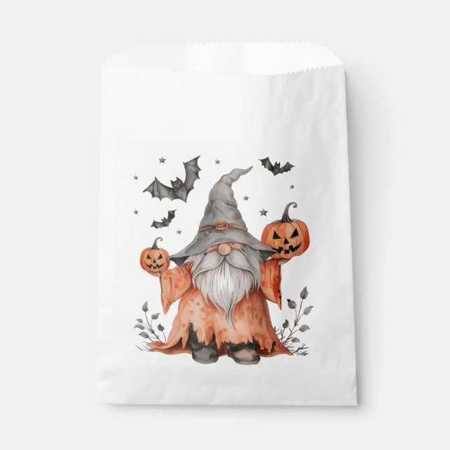 Bolsa De Papel Halloween Gnome Wizard (Anverso)