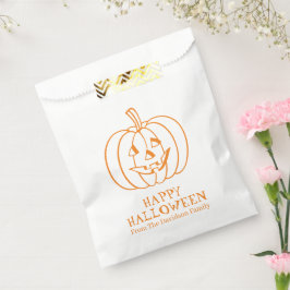 Bolsa De Papel Halloween jack o lantern naranja personalizado bla