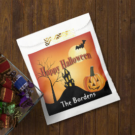 Bolsa De Papel Halloween Jack O' Lantern y la casa embrujada