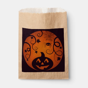 Bolsa De Papel Halloween Jack o linterna cara de calabaza y araña