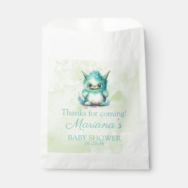 Bolsa De Papel Halloween Little Monster Boy Baby Shower (Anverso)