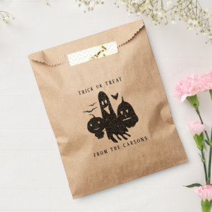 Bolsa De Papel Halloween Minimalista de la bofetada blanca negra