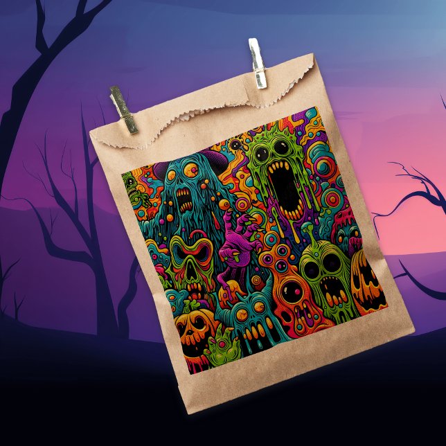 Bolsa De Papel Halloween Party | Zombie y monstruos (Subido por el creador)