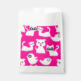 Bolsa De Papel halloween perro hurón fantasma rosado