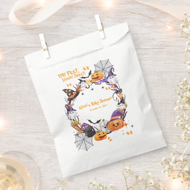 Bolsa De Papel Halloween pies pequeños, dulce y espeluznante Baby (Cortado)