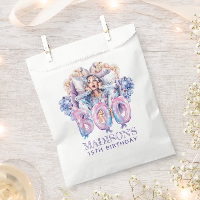 Bolsa De Papel Halloween rosa personalizado (Cortado)