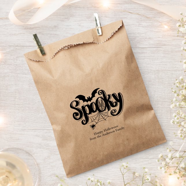 Bolsa De Papel Halloween Spooky Spiderweb (Cortado)