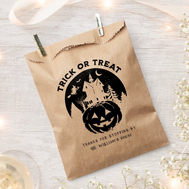 Bolsa De Papel Halloween Trick O Tremendo Halloween Haunted House (Cortado)