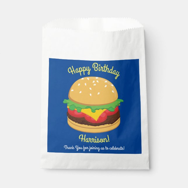 Bolsa De Papel Hamburger Birthday Party Burger (Anverso)
